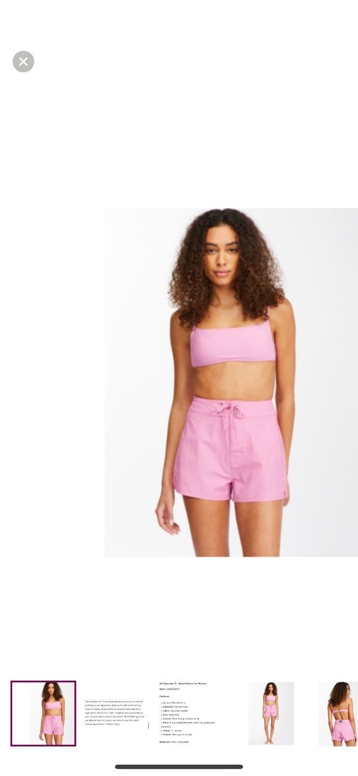 Billabong Sol Searcher 3” Pink Swim Surf High Waisted Board Shorts M