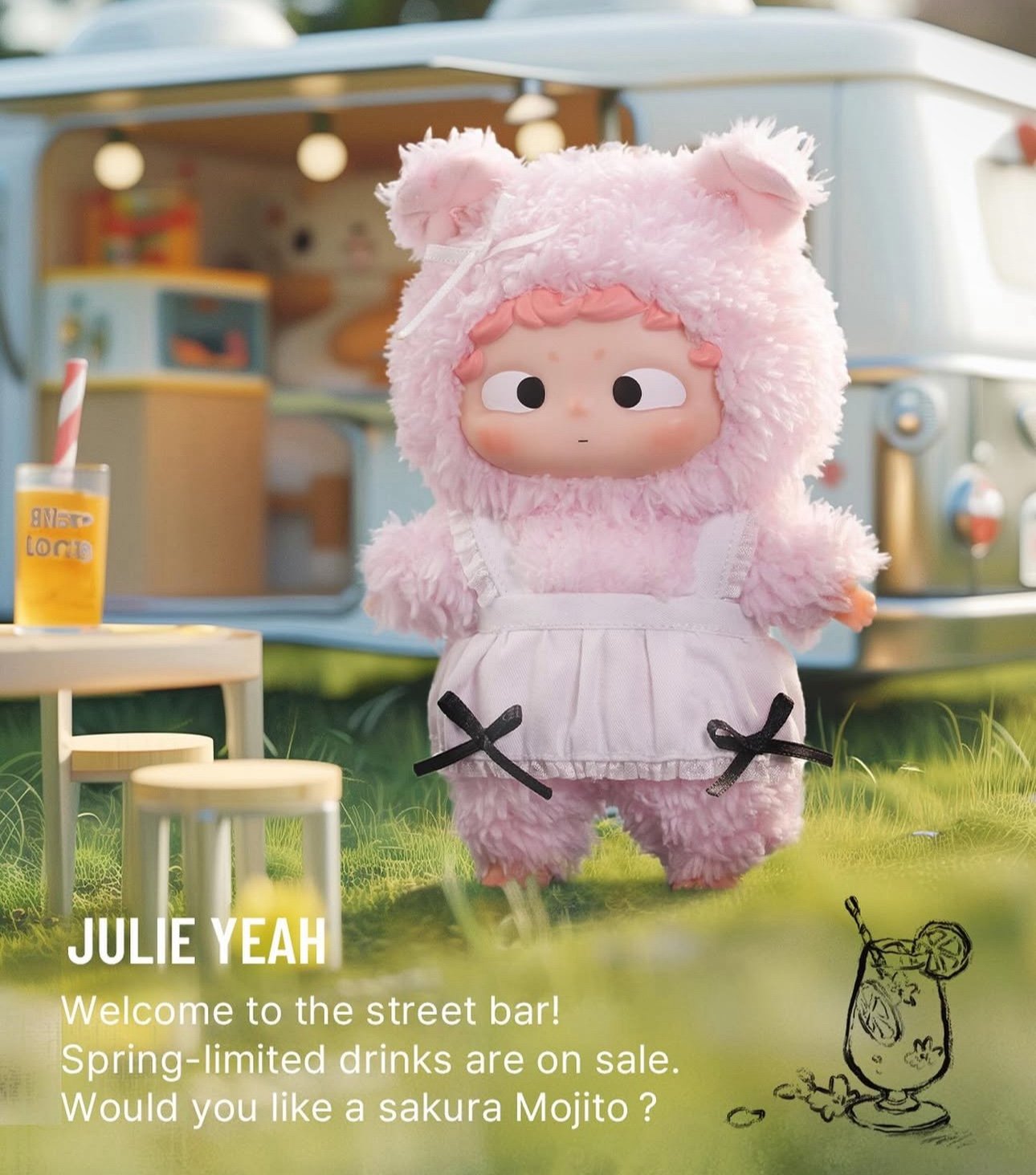 ミュージシャン ozai SPRING GARDEN PARTY SERIES Ozai Spring Garden Party Series Vinyl Plush Pendant Julie