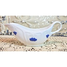 Beautiful Bla Blom Old Gustavsberg Sweden Gravy Boat Blue & White #M58