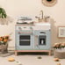 Play Kitchen for Toddlers,Wooden Kids Play Kitchen Playset with Lights & S