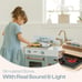 Play Kitchen for Toddlers,Wooden Kids Play Kitchen Playset with Lights & S