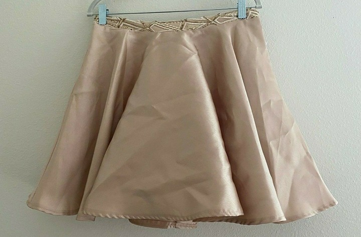 Womens Skirt Size 7 Beige Lined Tulle Mini To the Dress
