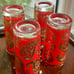 Vintage 1960s Culver MCM Red & Gold Paisley High Ball Glasses Set of 4