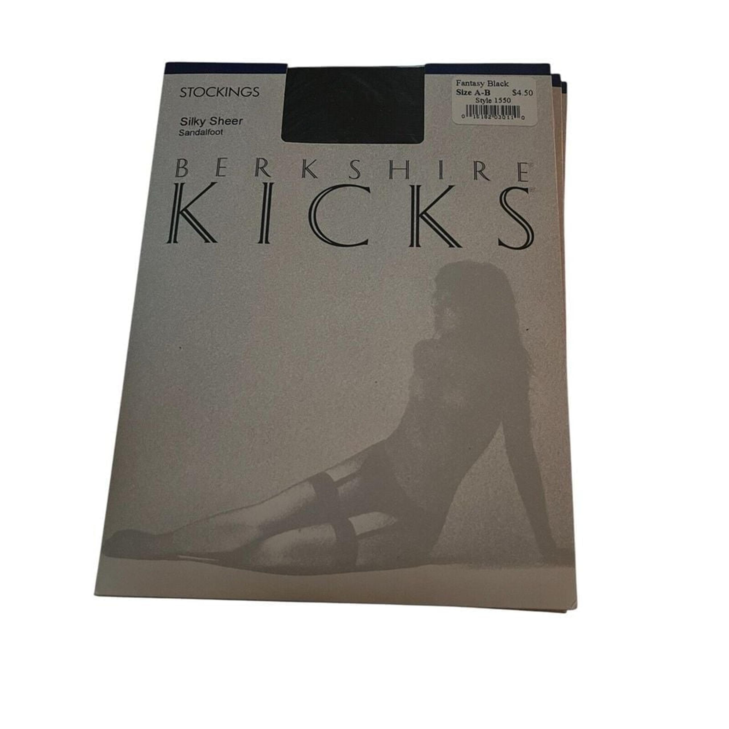Berkshire Kicks Stockings Fantasy Black Size A-B Style No. 1550 vintage 1988