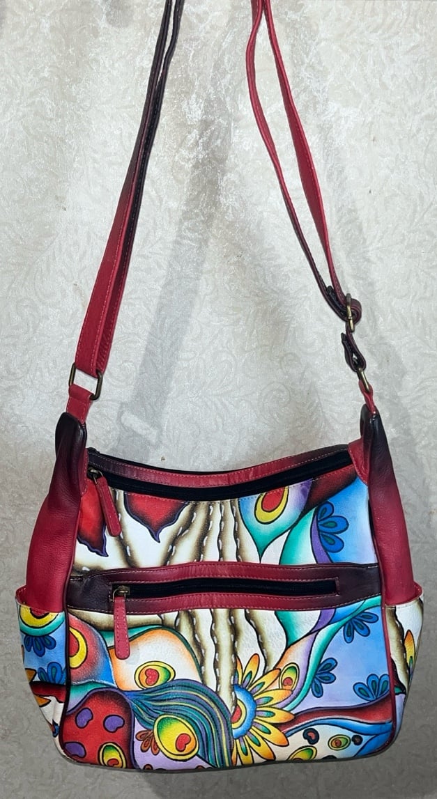 Beautiful Hand Painted Genuine Leather Purse