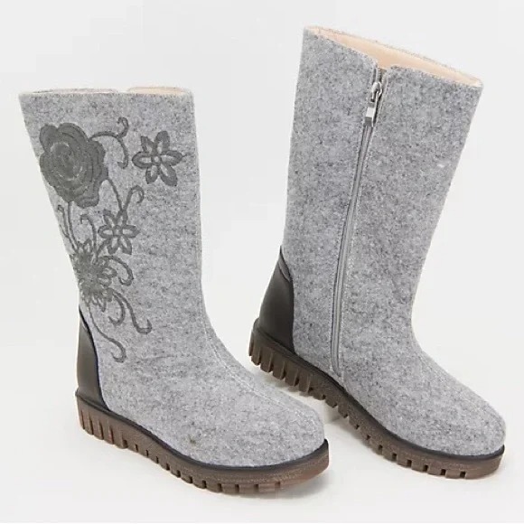 Azura by Spring Step Wool Mid Boots - Nehal - Grey (EU 41/10-10.5) a545851