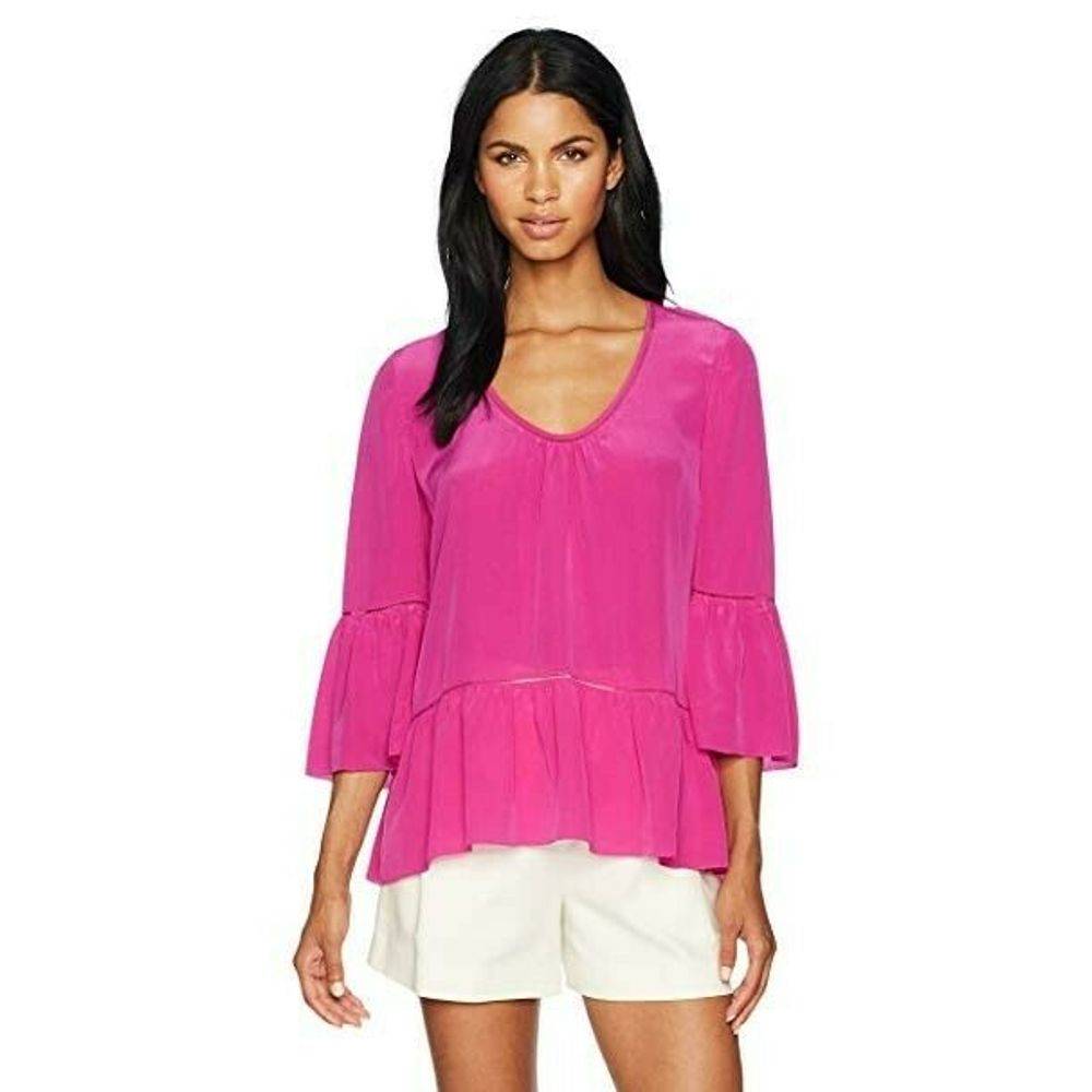 Trina Turk Lilias Silk Crepe Top
