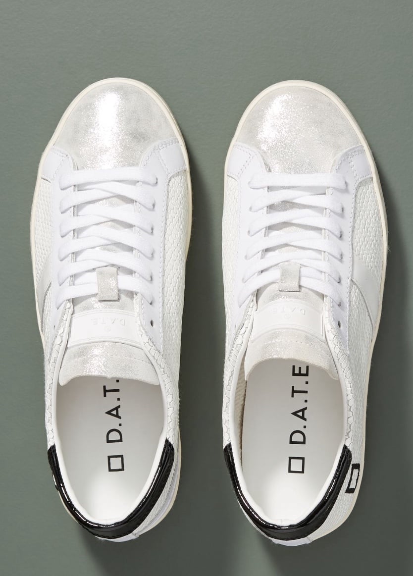 D.A.T.E. Black + White Leather Sneakers