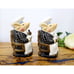 Department 56 Jam Bon Pig Salt & Pepper Shakers Black White 5 Tall Vintage