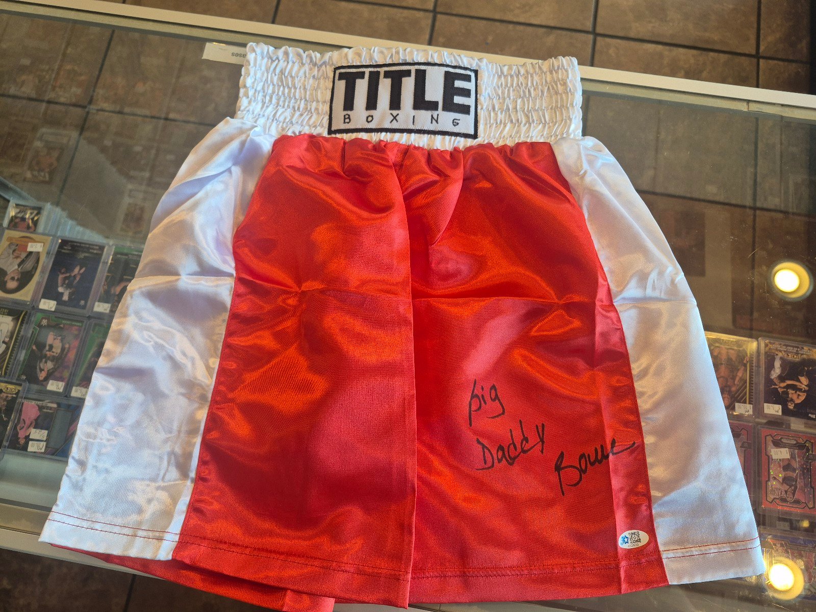 Riddick Bowe Autographed Boxing Trunks