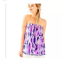 Lilly Pulitzer Palma Strapless Tube Top in One Too Many Print S Multicolor