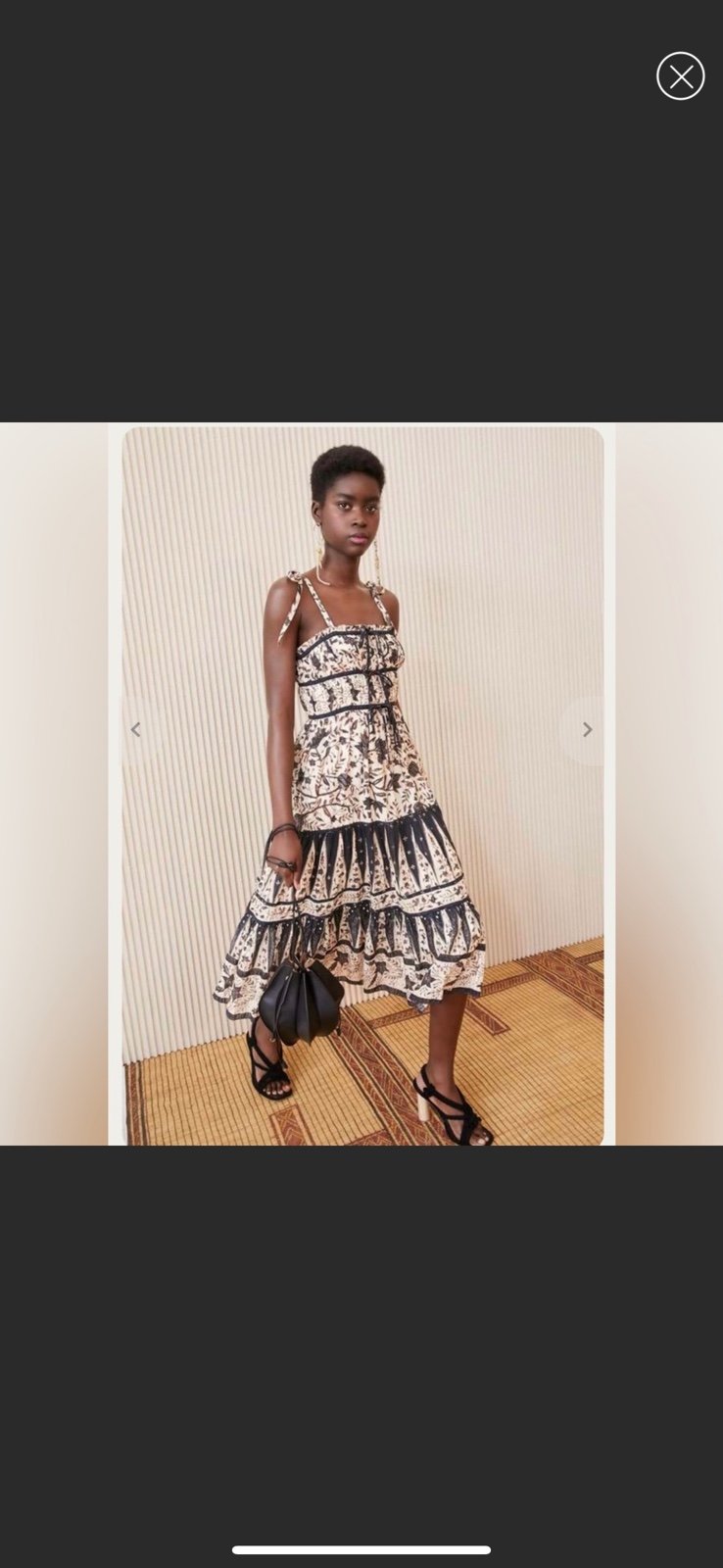 ULLA JOHNSON Indah Tie-Shoulder Printed Midi Dress NWT Sz 8