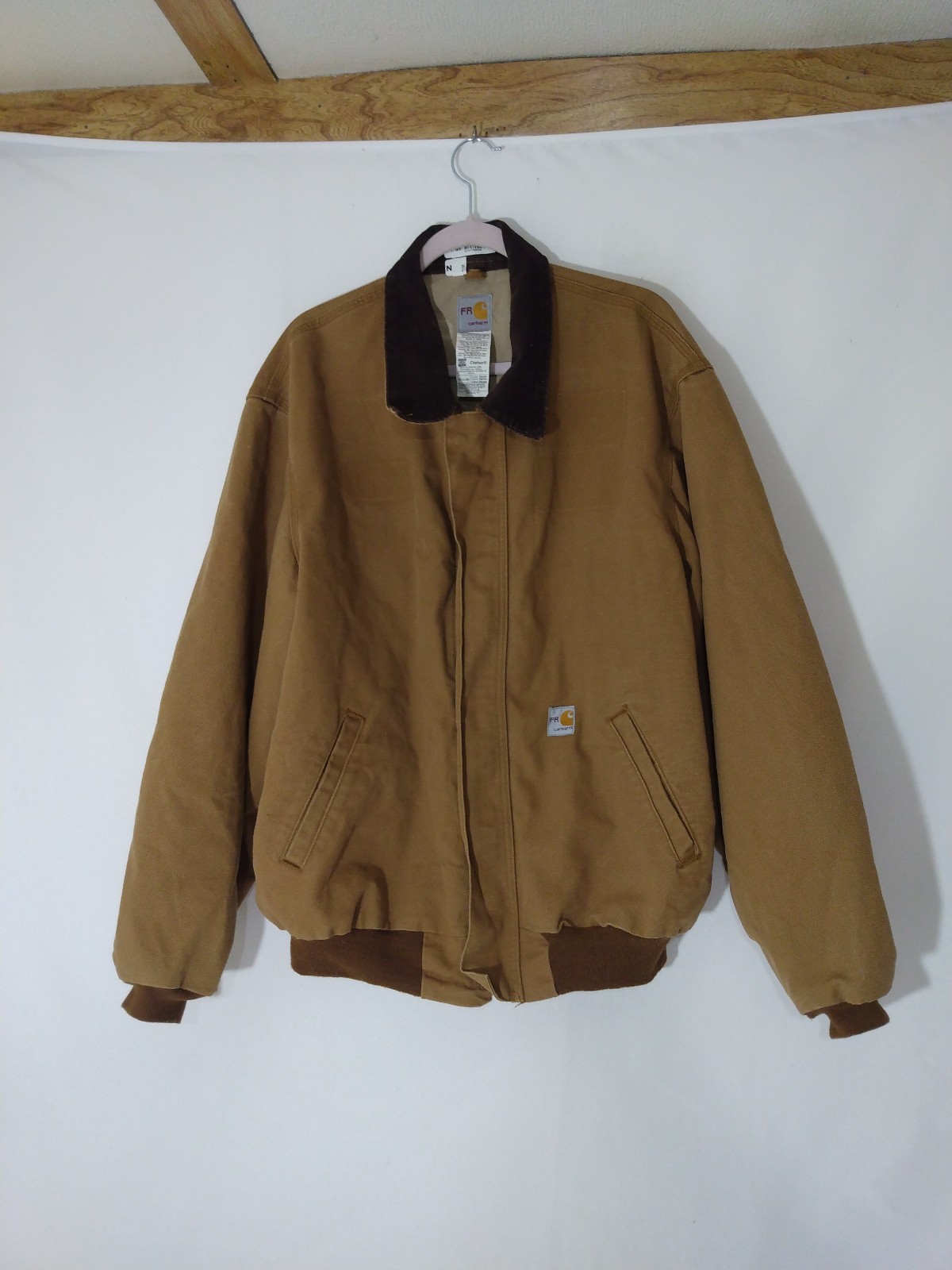 Mens Vintage Carhartt FRJ147 Fire Resistant Canvas Jacket USA Union Made Sz XL