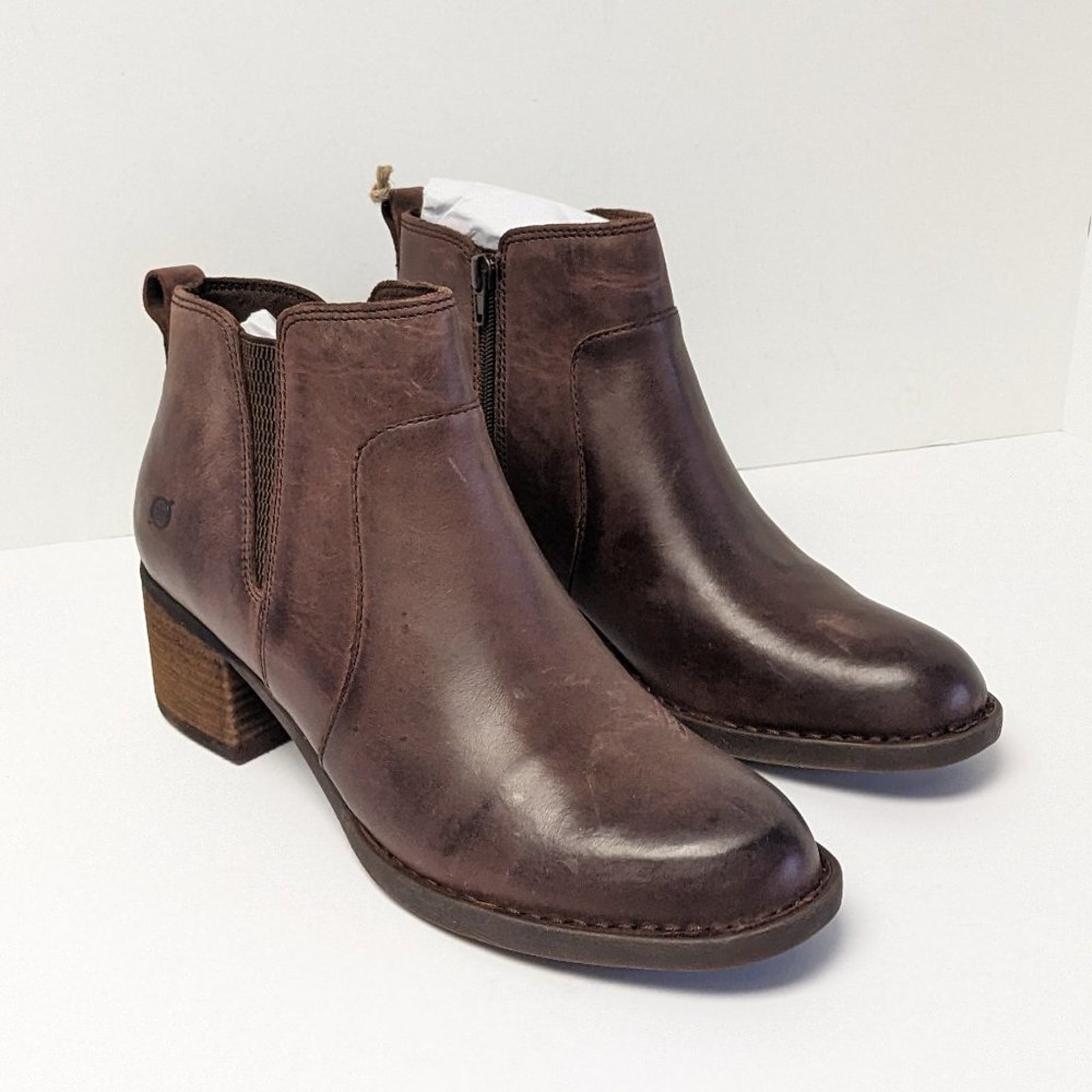 Born Ankle Boots, Brown Leather, Women's 11
