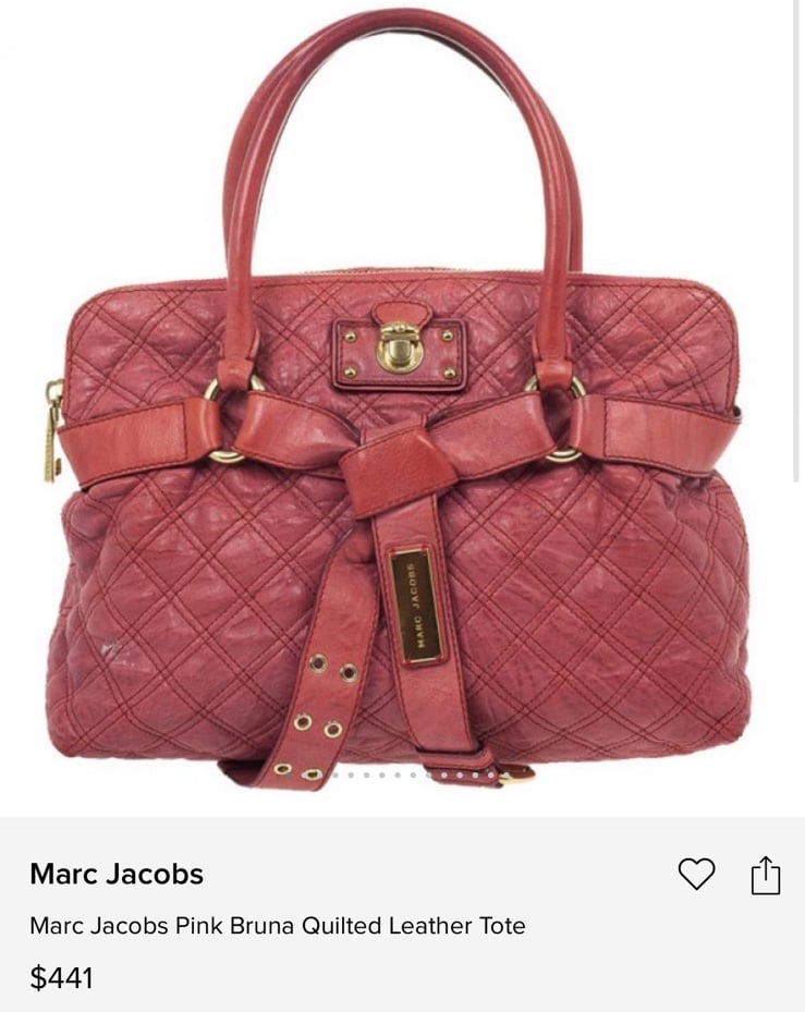 Marc Jacobs Pink Bruna Quilted Leather Tote