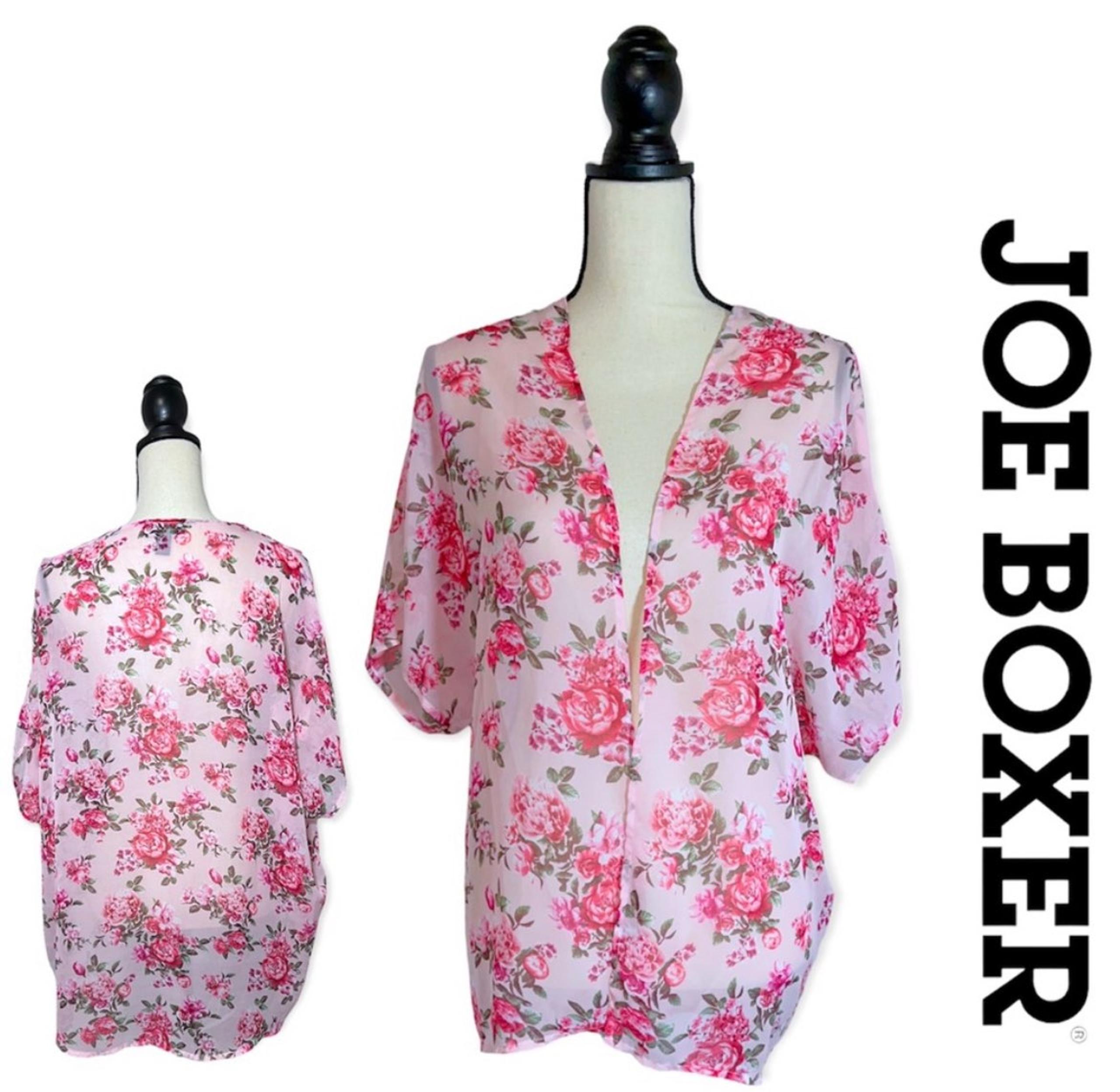 JOE BOXER Sheer Floral Open Cardigan sz Medium