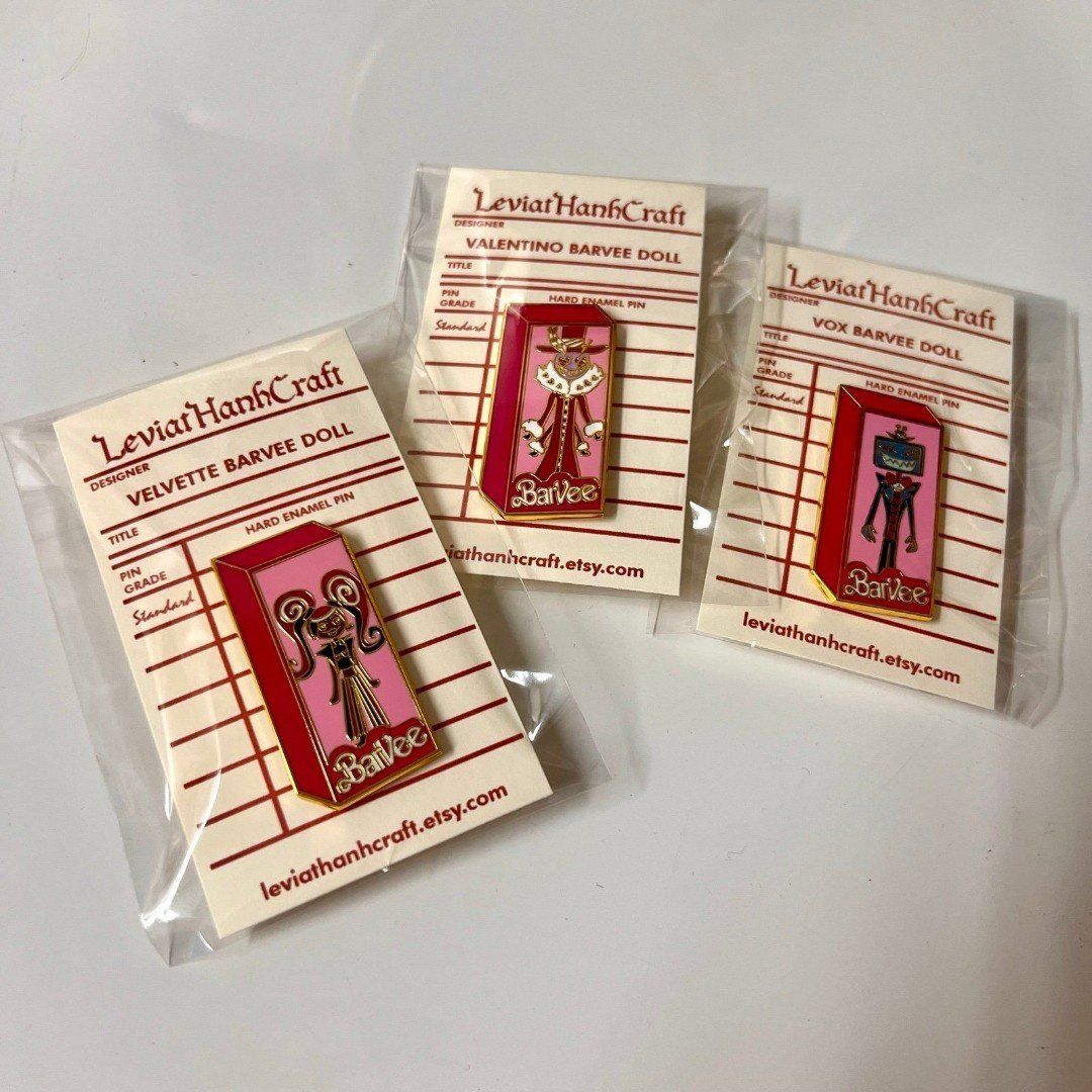 Fanmade Hazbin Hotel Enamel Pin - The Vees BarVee Doll Set