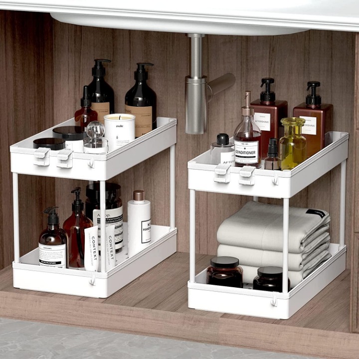 Bath Collection Slide-out Baskets Multi-purpose Storage Shelf