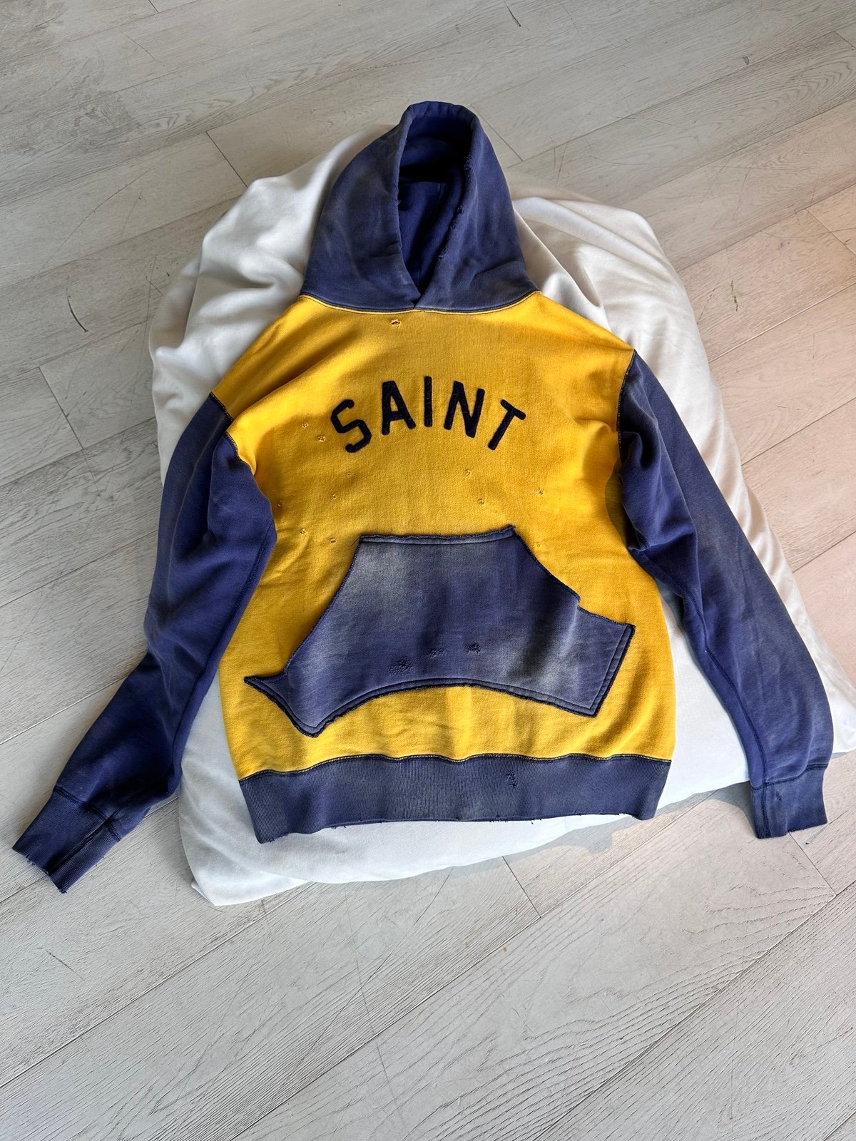 Saint Michael Felt Holy Relics Embroidered Hoodie SZ L