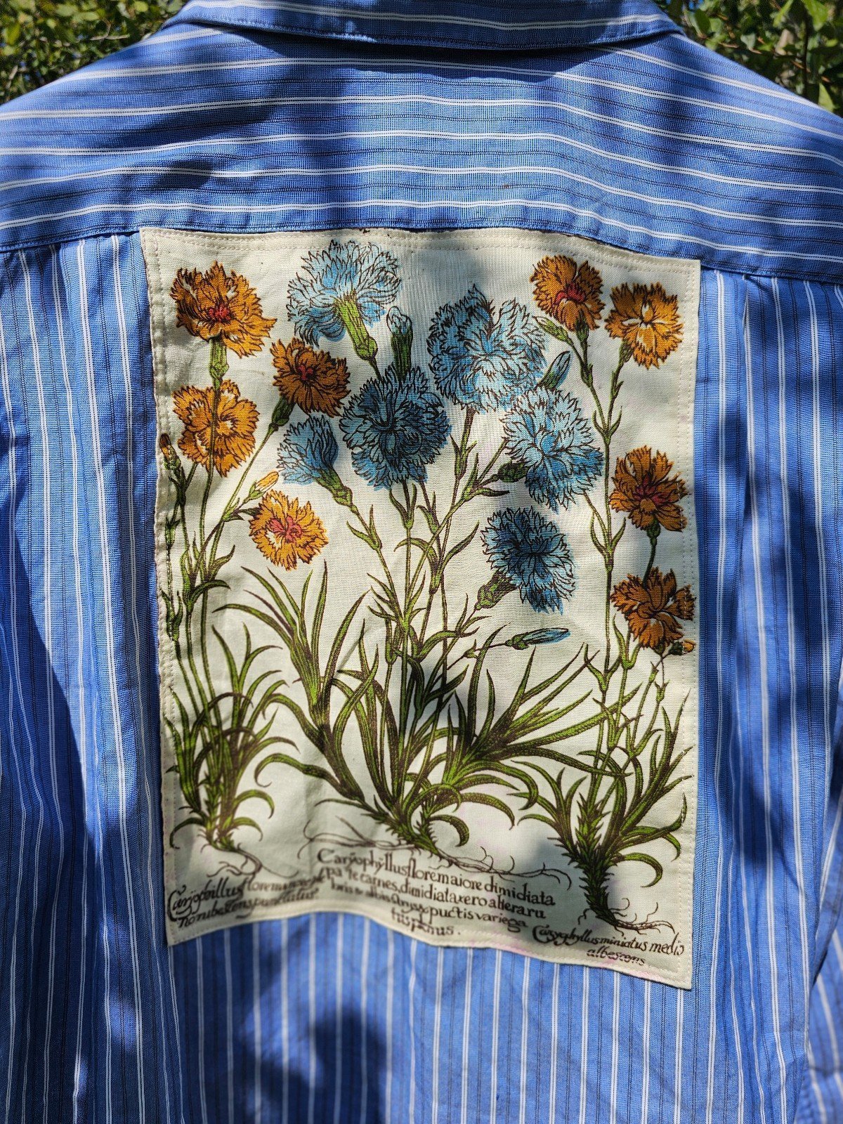 Vintage floral print upcyled button-down