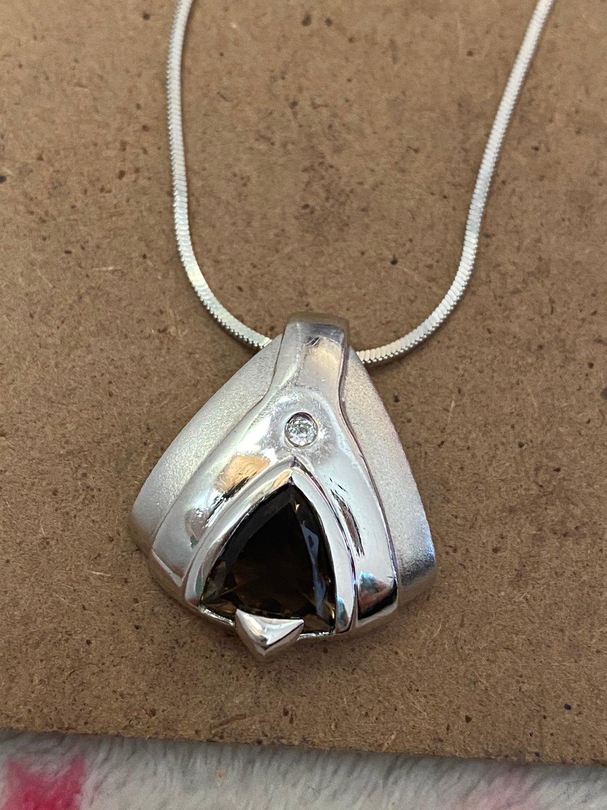 Vintage Sterling necklace, ruby stone