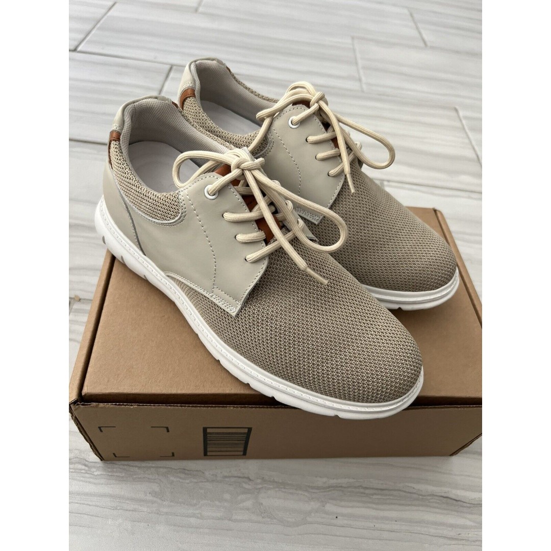 US9 CHAMARIPA Elevator Shoes Height Increasing beige Sneaker For Men 7cm