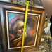 Vintage painting on canvas in thick heavy wood frame