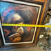 Vintage painting on canvas in thick heavy wood frame