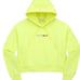 Teddy Fresh Cropped Neon Yellow Hoodie Beads Size Large