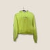 Teddy Fresh Cropped Neon Yellow Hoodie Beads Size Large