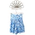 Misa Los Angeles Blue Floral High Rise Tie Waist Wide Leg Callae Shorts