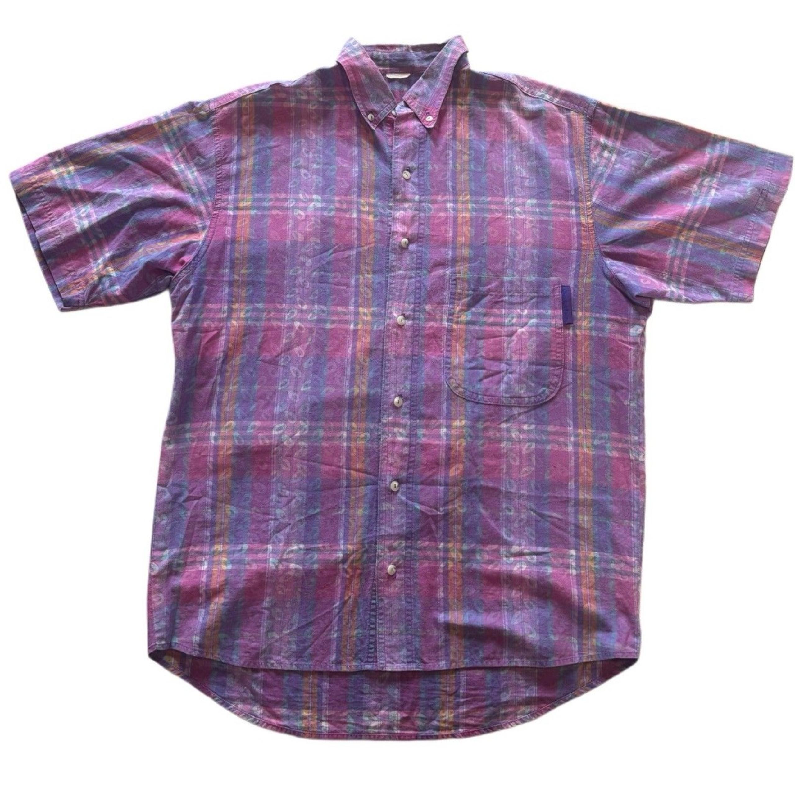 Vintage Rare Gotcha Shirt Men’s Button Up Sz Medium 80s 90s Geometric Colorful