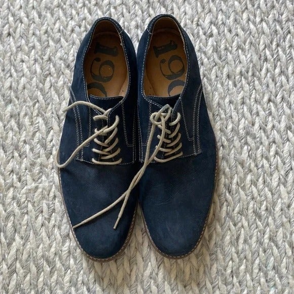 Men’s Blue Leather Suede Oxfords, Size 12M, Great condition