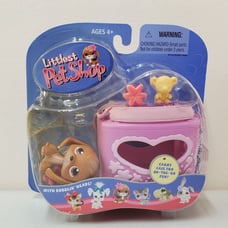 2004 Littlest Pet Shop BEAGLE Dog w/ Heart Carry Case #16 Puppy Doggie Pup Rare