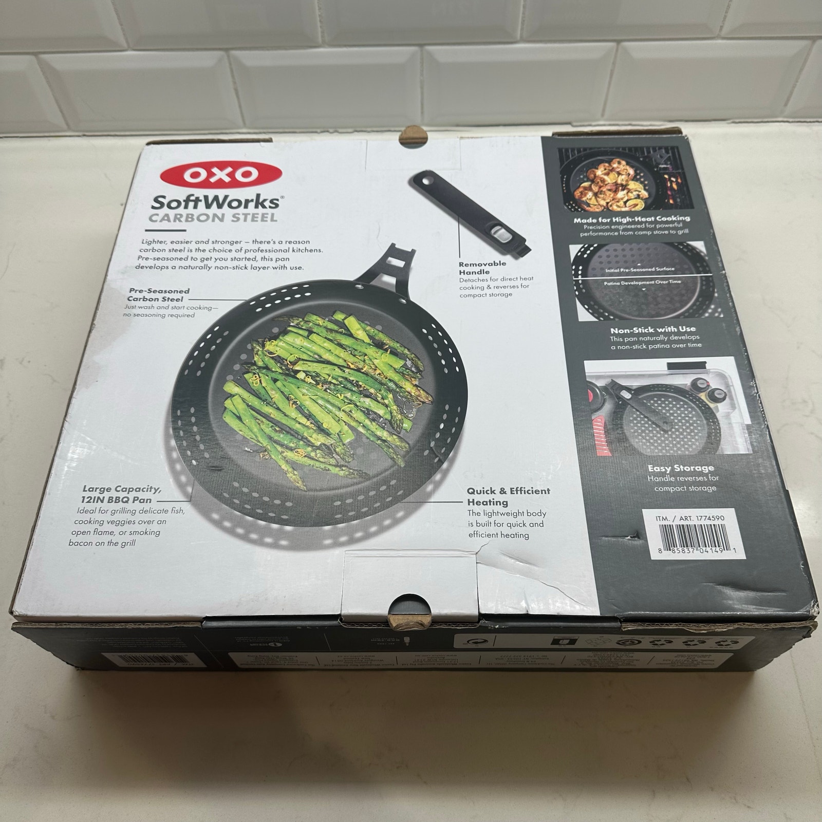 OXO Obsidian Outdoor Carbon Steel 12-Inch Perforated Frypan
