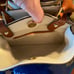 DB Breanna White Florentine Vacchetta leather Satchel Shoulderbag, DB Dust Cover