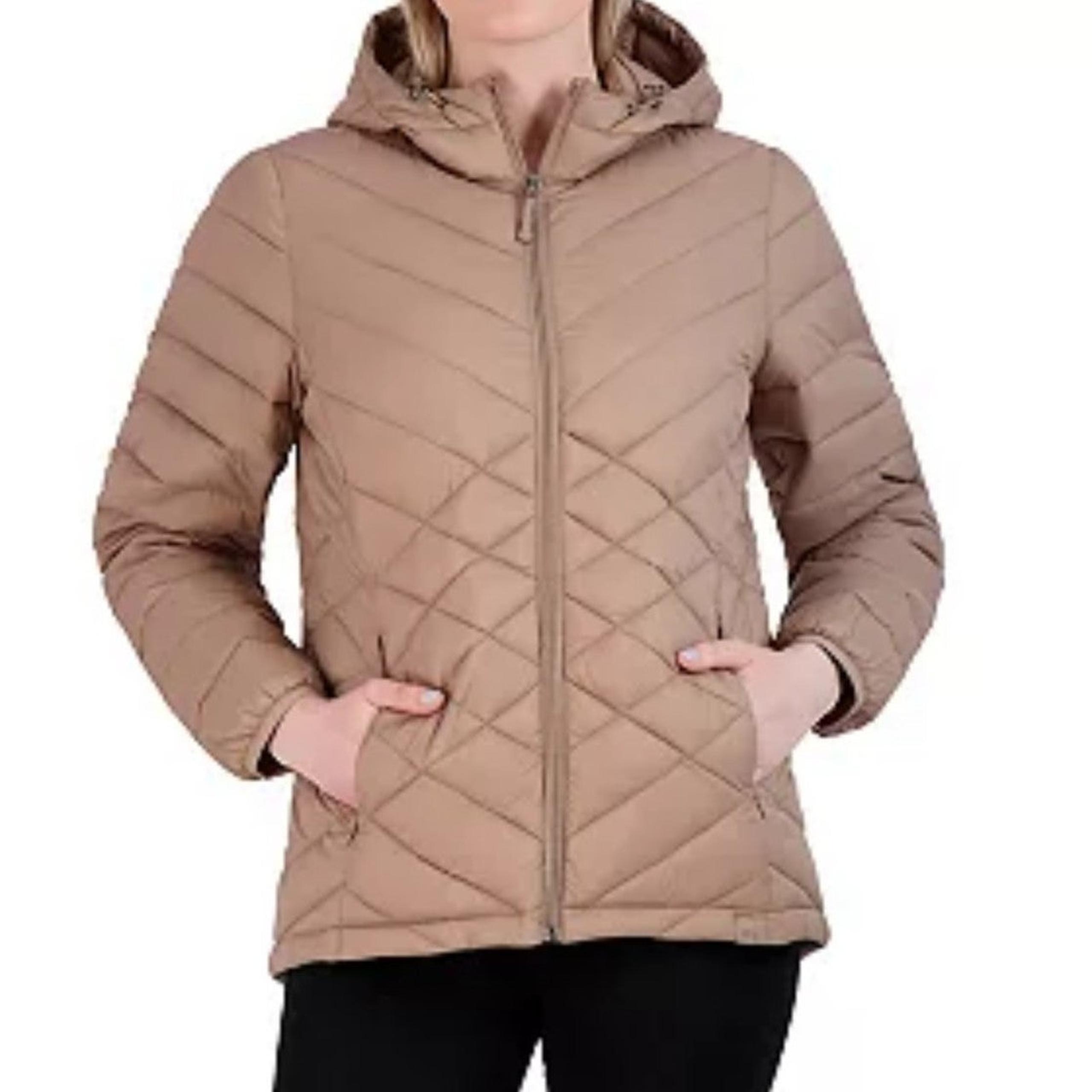 2X XXL Women's ZeroXposur Brooke Packable Puffer Jacket Tan Beige Espresso Brown