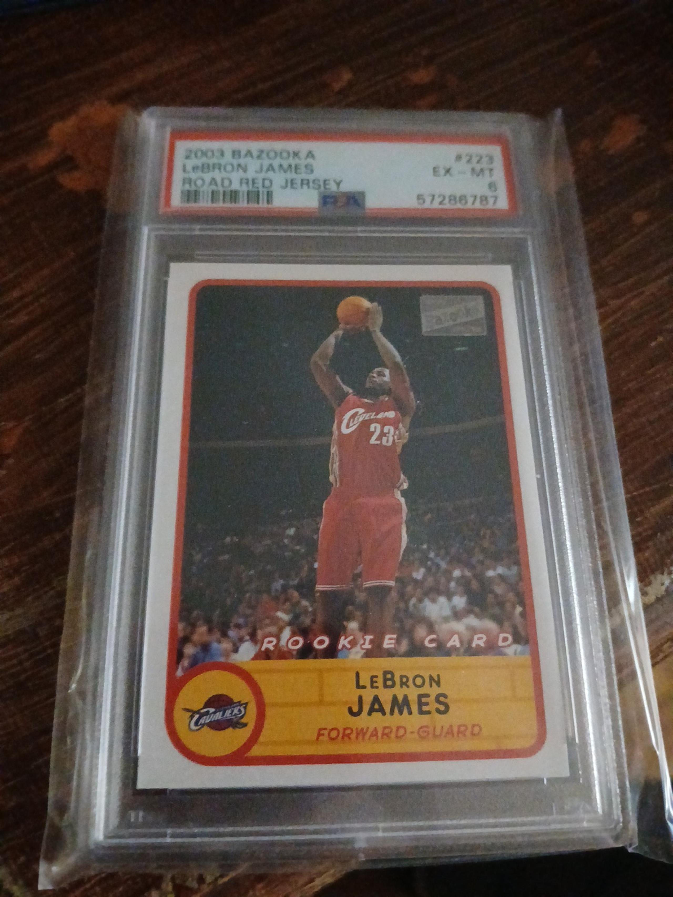 2003 Bazooka Road Red Jersey LeBron James Rookie PSA 6