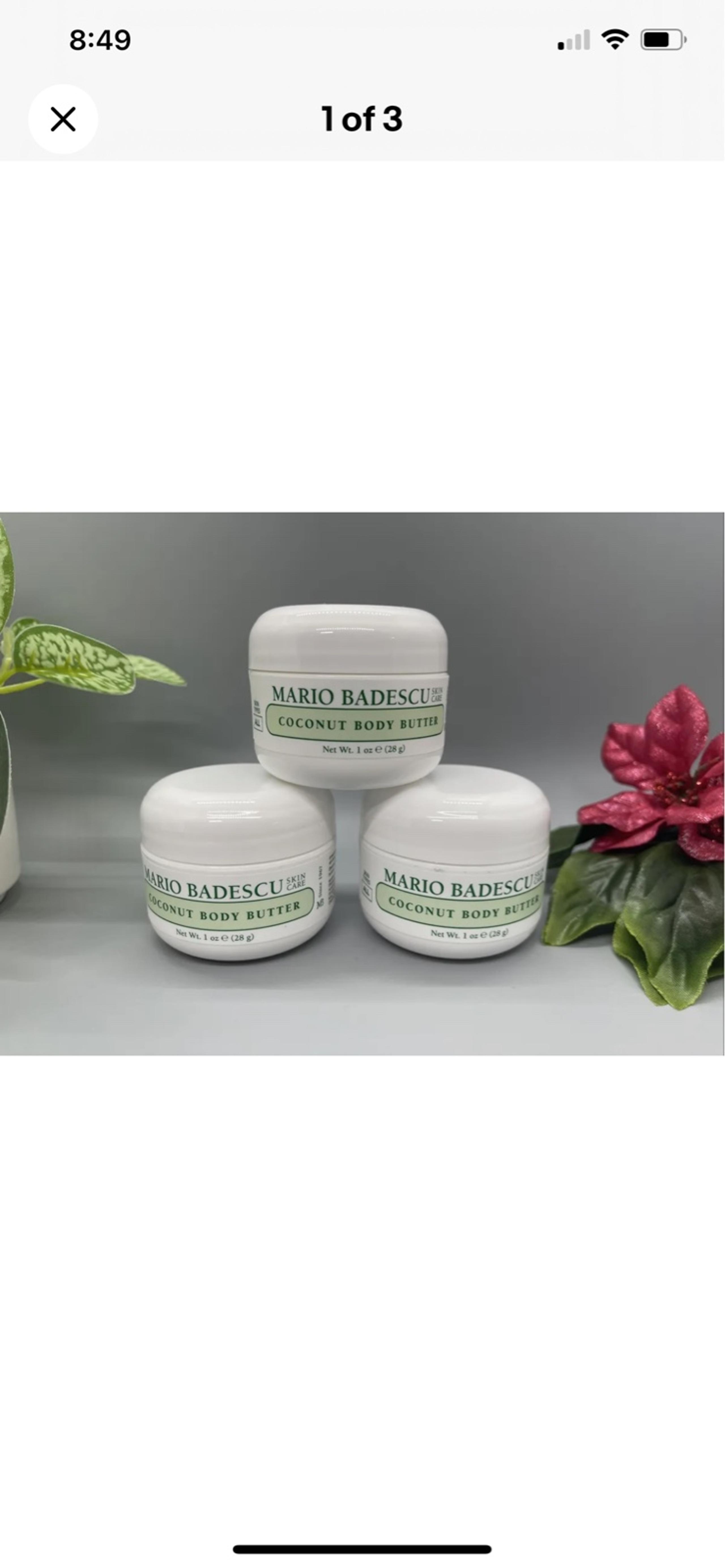 3x Mario Badescu Skincare Coconut Body Butter Travel Jars - Sealed 1 oz Ea -NWOB