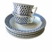2 Vntg Adams Brentwood 2.5 Flat Cup English Ironstone Blue Clover On Rim