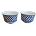 2 Vntg Adams Brentwood 2.5 Flat Cup English Ironstone Blue Clover On Rim
