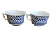 2 Vntg Adams Brentwood 2.5 Flat Cup English Ironstone Blue Clover On Rim