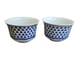2 Vntg Adams Brentwood 2.5 Flat Cup English Ironstone Blue Clover On Rim