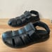 ECCO Chander Fisherman 41 Sandal Black Leather Adjustable Strap Casual Solid 7,5
