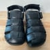 ECCO Chander Fisherman 41 Sandal Black Leather Adjustable Strap Casual Solid 7,5