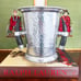 Vintage Hammered Metal Wine Ice Bucket Horn Handles Silver Ralph Lauren Style
