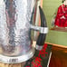 Vintage Hammered Metal Wine Ice Bucket Horn Handles Silver Ralph Lauren Style