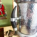 Vintage Hammered Metal Wine Ice Bucket Horn Handles Silver Ralph Lauren Style
