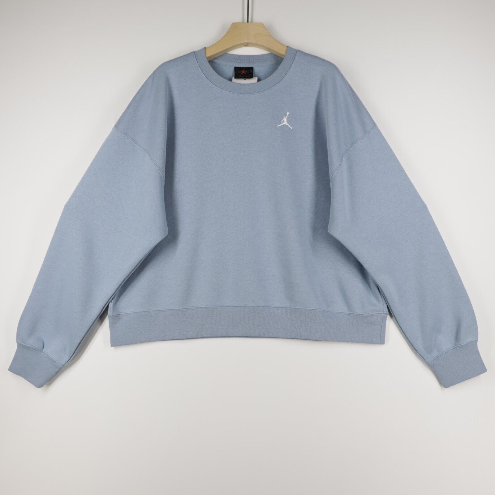 Jordan AIR Women's Crew Neck Brooklyn Fleece Pullover Sweatshirt Blue Size L
