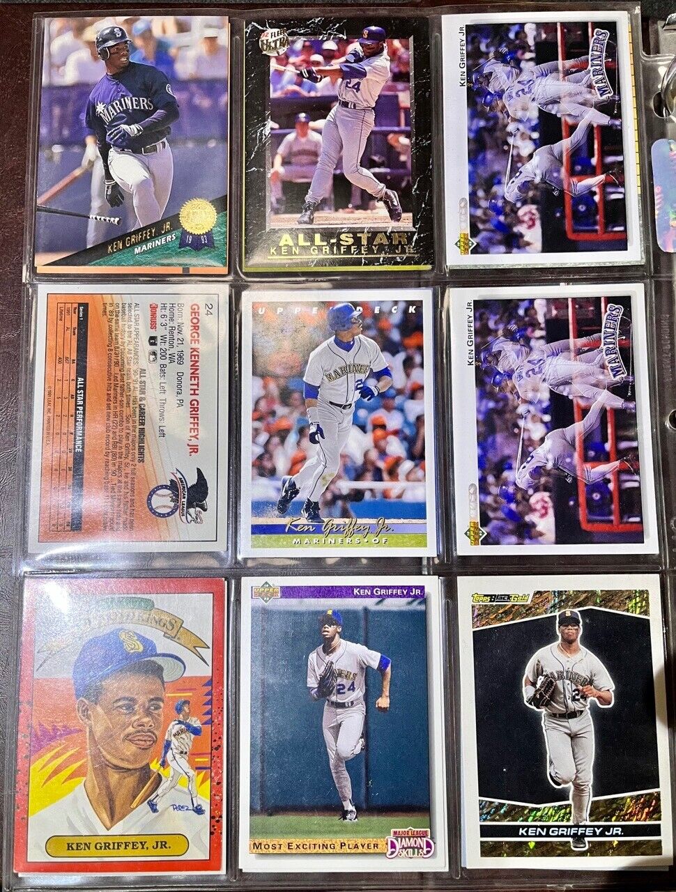Vintage 1980 1990s Baseball Cards, Griffey BOND Rookies, Top Players Quality